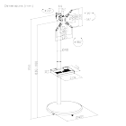 מעמד נייד עם גלגלים נסתרים למסך עד 55″ AL-55 – תמונה 3